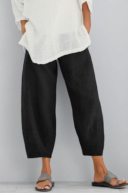 Leinenhose für Damen in Schwarz