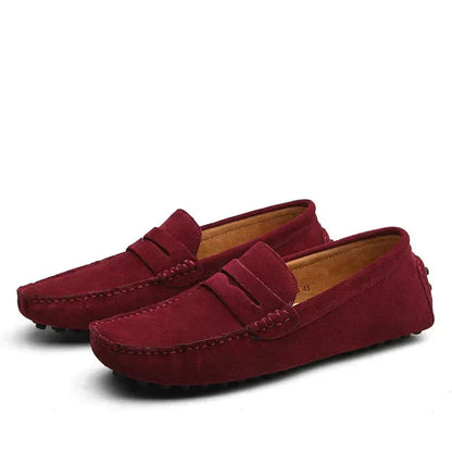 Loafers - Flache Wildleder-Mokassins für Männer im italienischen Stil-HauteBerlin