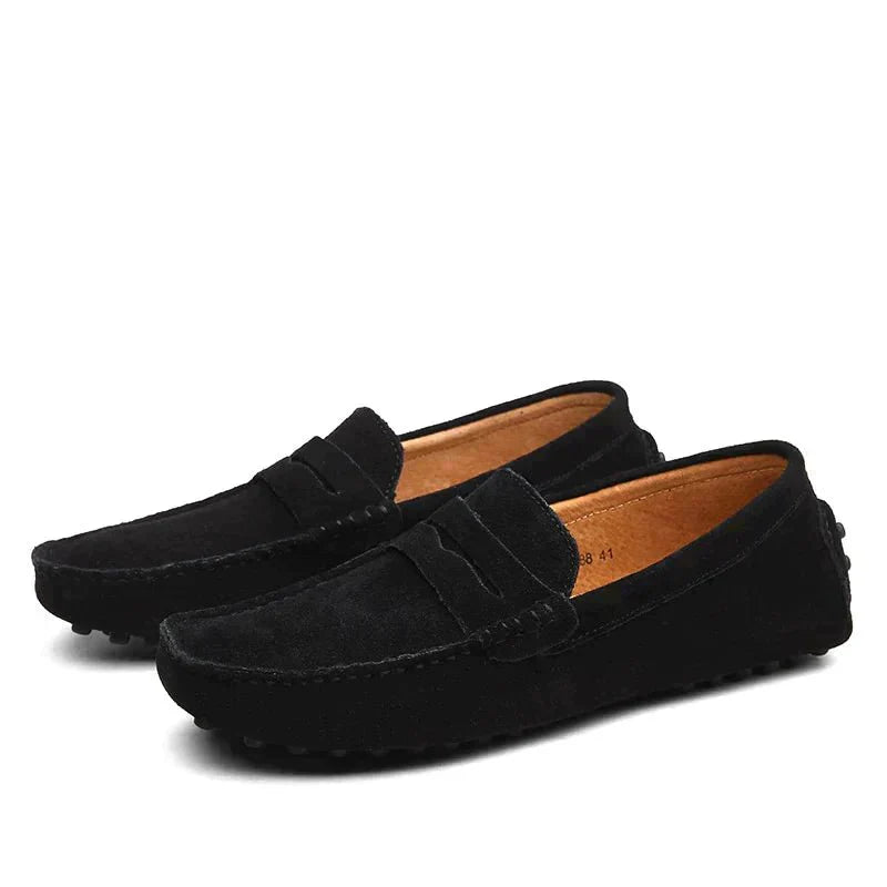 Loafers - Flache Wildleder-Mokassins für Männer im italienischen Stil-HauteBerlin
