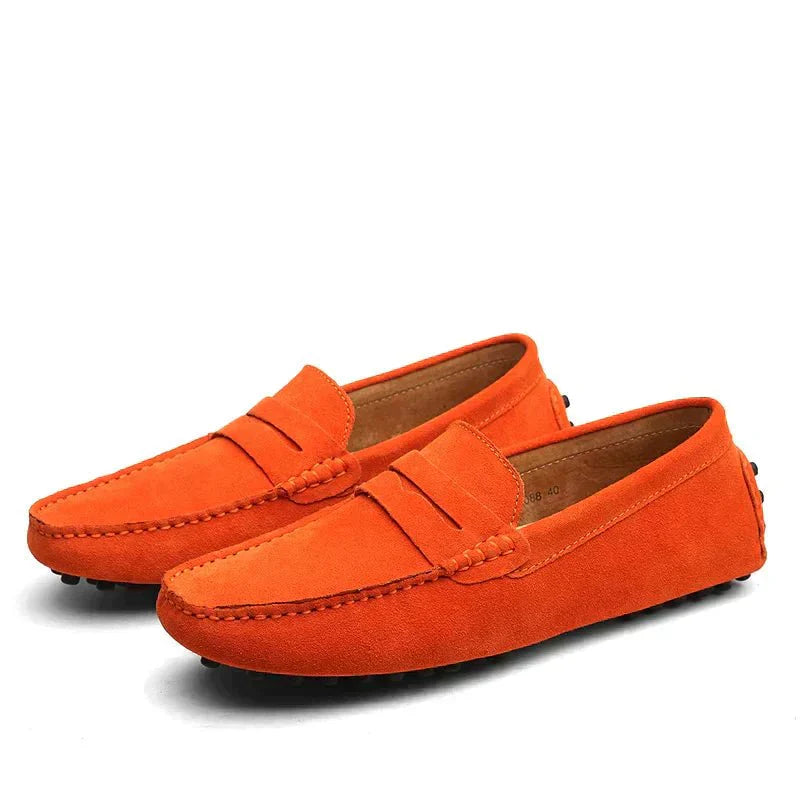 Loafers - Flache Wildleder-Mokassins für Männer im italienischen Stil-HauteBerlin