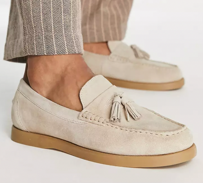 Loafers aus Leder - Beige - Slip-On - Herren Loafers - Mokassins-HauteBerlin