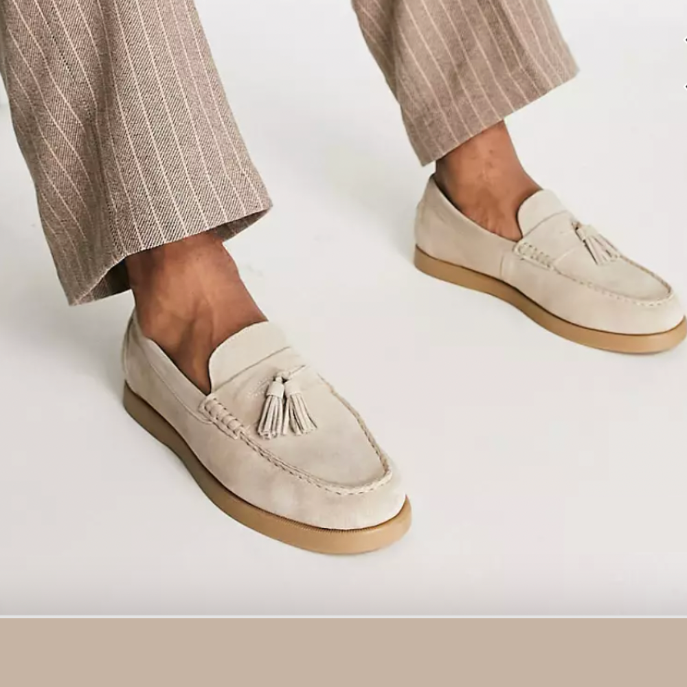 Loafers aus Leder - Beige - Slip-On - Herren Loafers - Mokassins-HauteBerlin