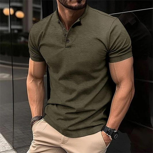 Luxus Musclefit - Polohemd mit Knöpfen für Männer-HauteBerlin