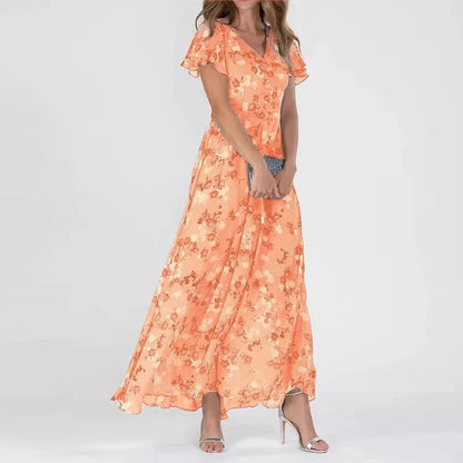 Maxikleid | Blumenmuster | A-Linie | Chiffon | Sommerkleid-HauteBerlin