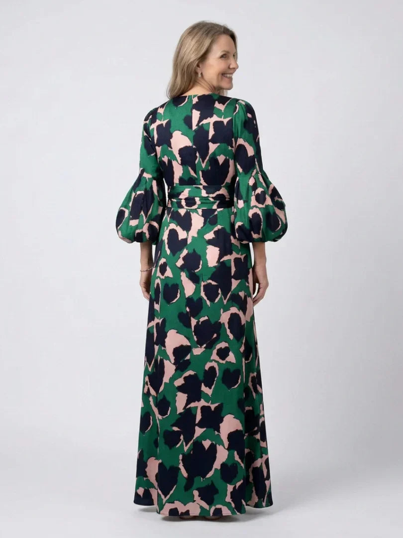Maxikleid | Flügelärmel | V-Ausschnitt | Langarmkleid | Sommerkleid-HauteBerlin