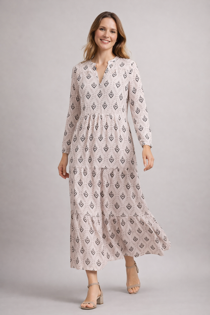 Maxikleid – Lässiges Sommerkleid mit langen Ärmeln-HauteBerlin