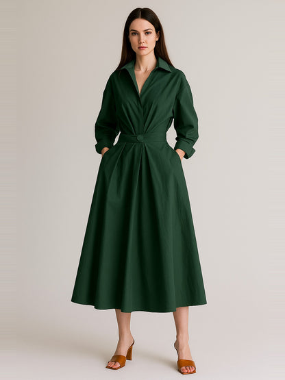 Meluría – Elegantes Damen Kleid mit Langen Ärmeln & Fließender Silhouette-HauteBerlin