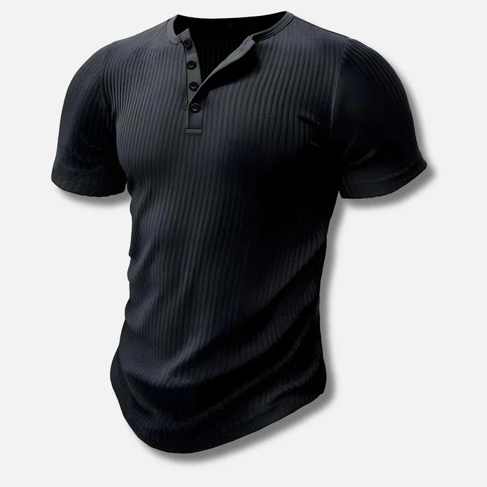 Muscle Fit Henley T-Shirt für Männer-HauteBerlin