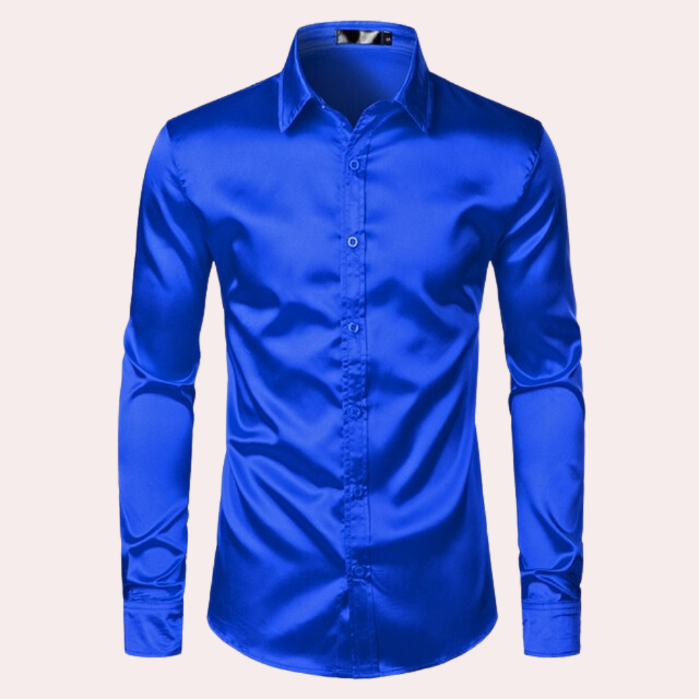 Oberhemd | Glänzend | Slim Fit | Hemd mit Knöpfen | Herrenhemden-HauteBerlin