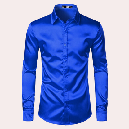 Oberhemd | Glänzend | Slim Fit | Hemd mit Knöpfen | Herrenhemden-HauteBerlin