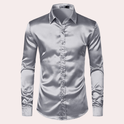 Oberhemd | Glänzend | Slim Fit | Hemd mit Knöpfen | Herrenhemden-HauteBerlin