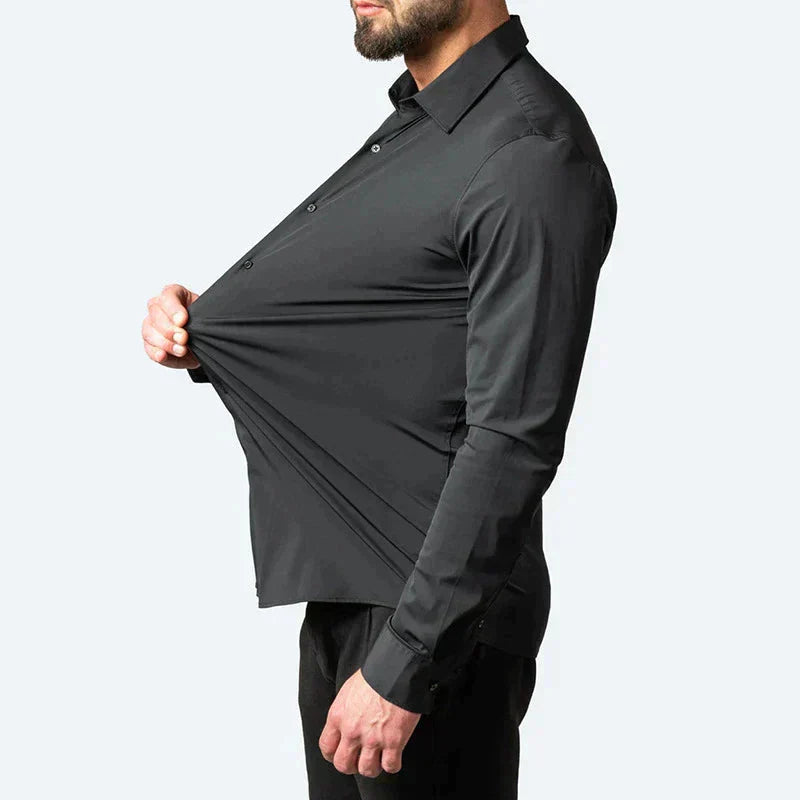 Oberhemd – Slim Fit – knitterfrei – Stretch-Hemd – Herren-Hemd mit Knöpfen-HauteBerlin