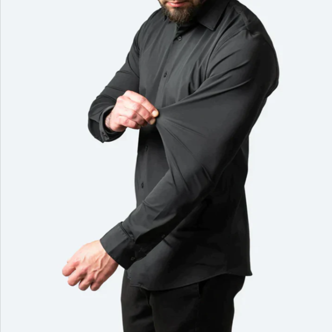 Oberhemd – Slim Fit – knitterfrei – Stretch-Hemd – Herren-Hemd mit Knöpfen-HauteBerlin