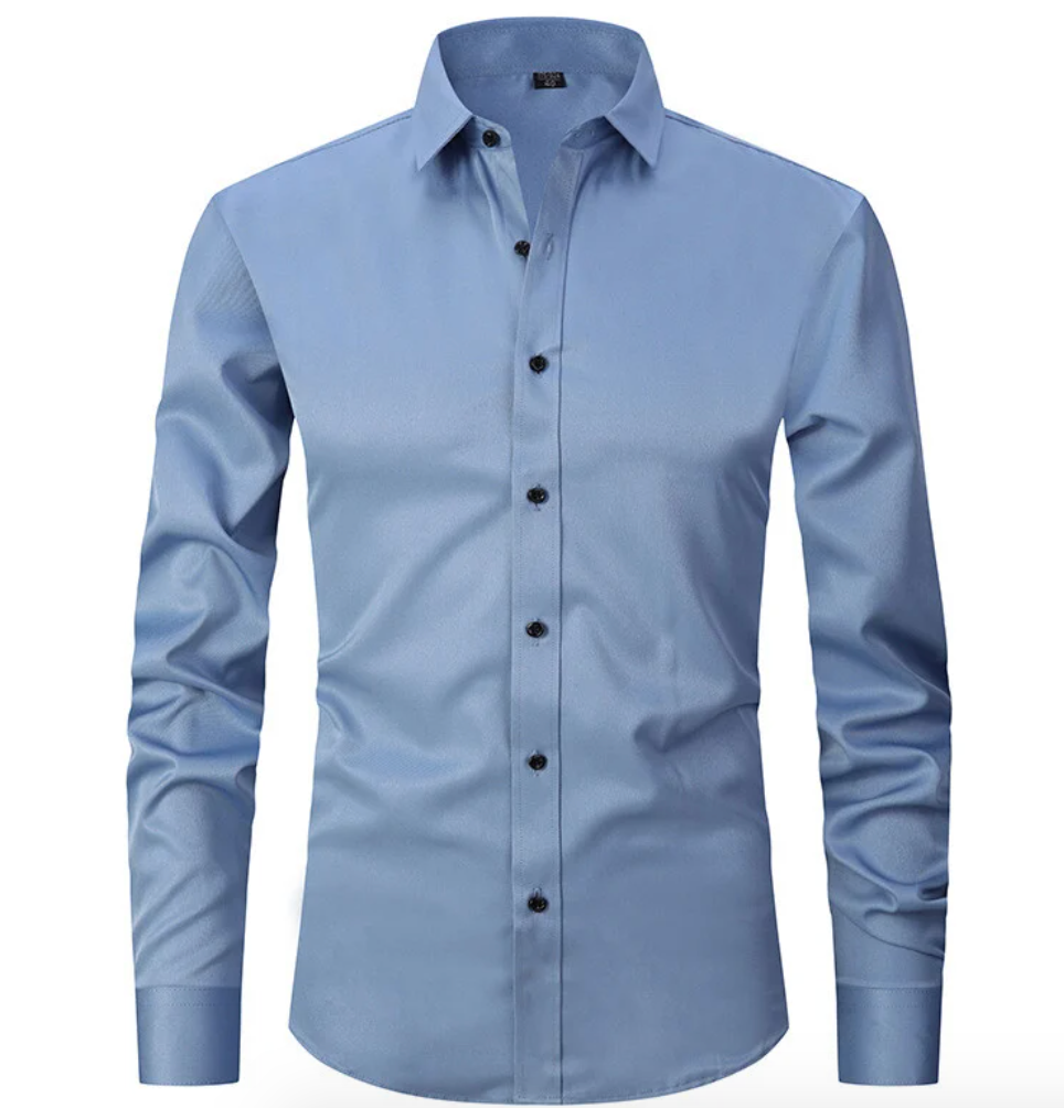Oberhemd – Slim Fit – knitterfrei – Stretch-Hemd – Herren-Hemd mit Knöpfen-HauteBerlin