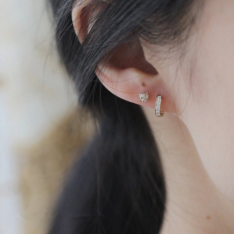 Ohrringe Gold Damen | Kleine Creolen mit Zirkonia-HauteBerlin