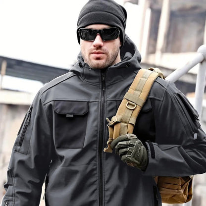Funktionsjacke Herren – Softshelljacke mit Kapuze und Fleecefutter-HauteBerlin