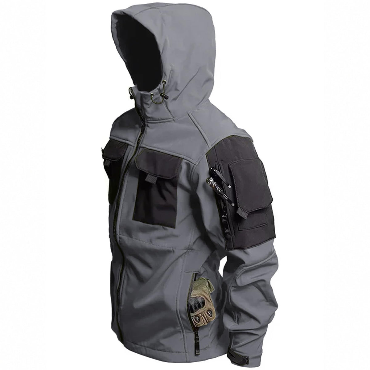 Funktionsjacke Herren – Softshelljacke mit Kapuze und Fleecefutter-HauteBerlin