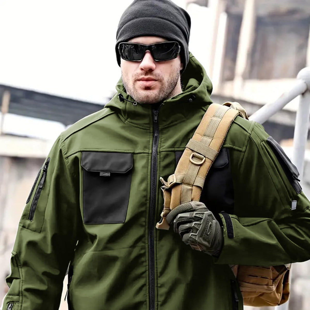 Funktionsjacke Herren – Softshelljacke mit Kapuze und Fleecefutter-HauteBerlin