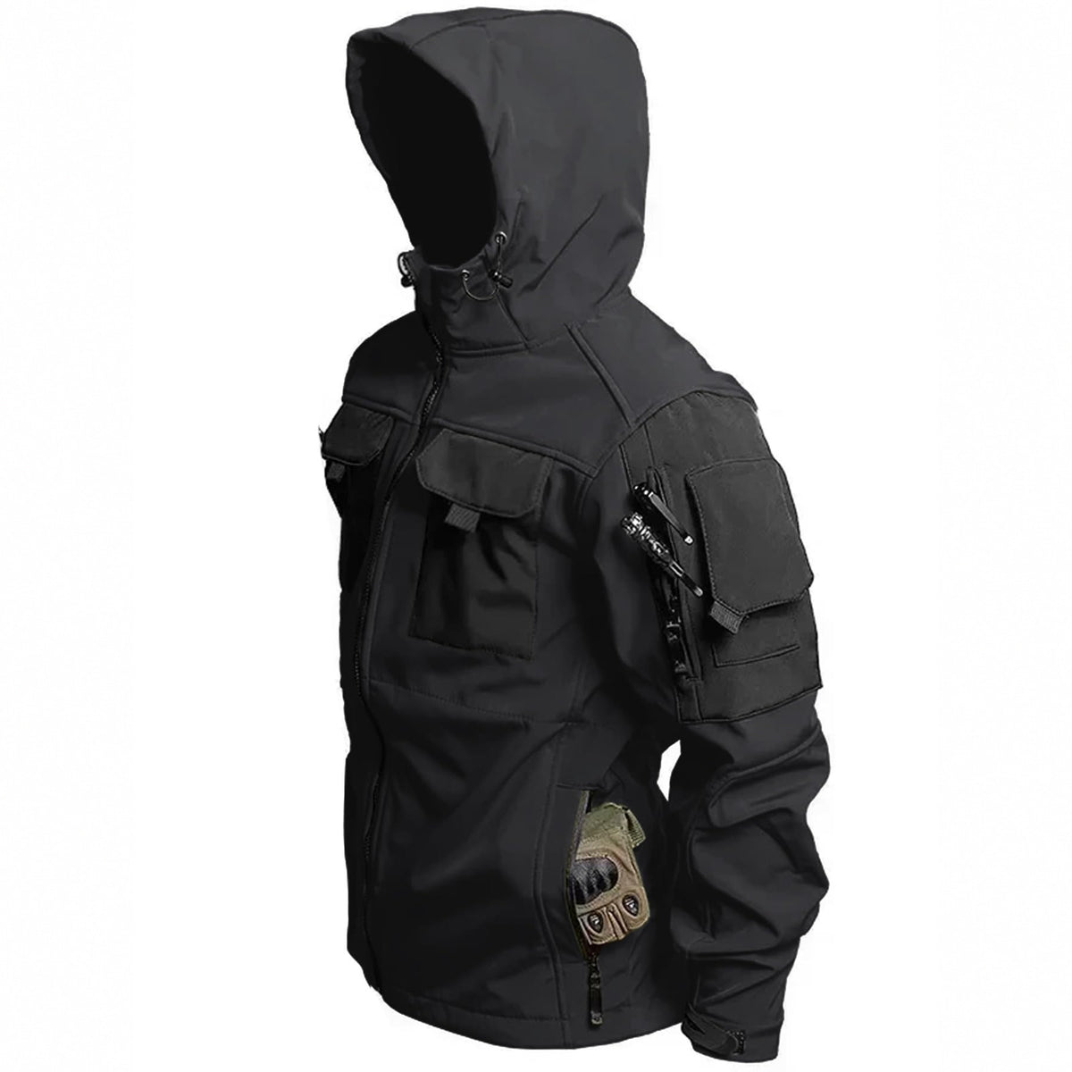 Funktionsjacke Herren – Softshelljacke mit Kapuze und Fleecefutter-HauteBerlin