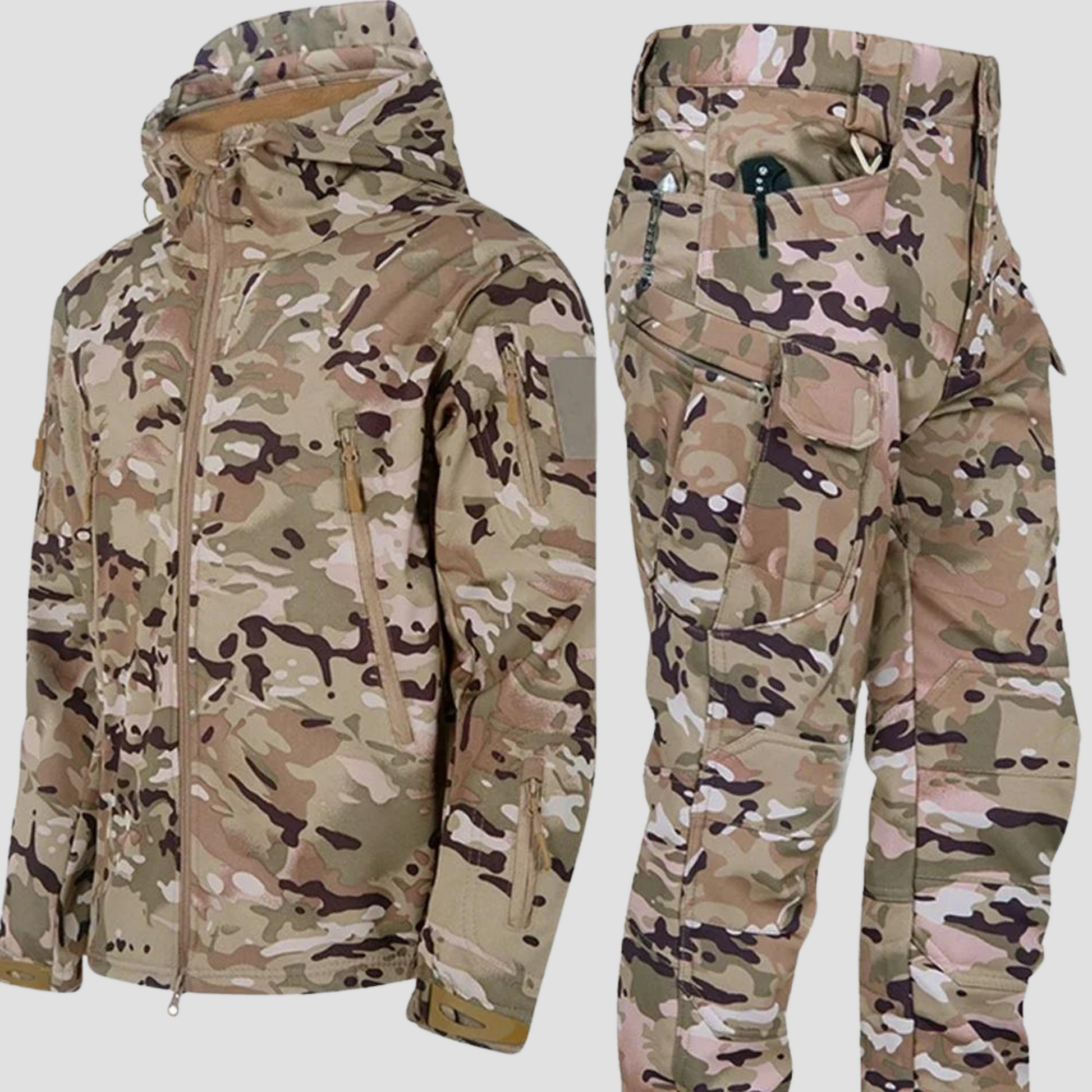 Outdoorbekleidung - Winter - Camouflage - Taktische Jacke - Herren Cargo Hose-HauteBerlin
