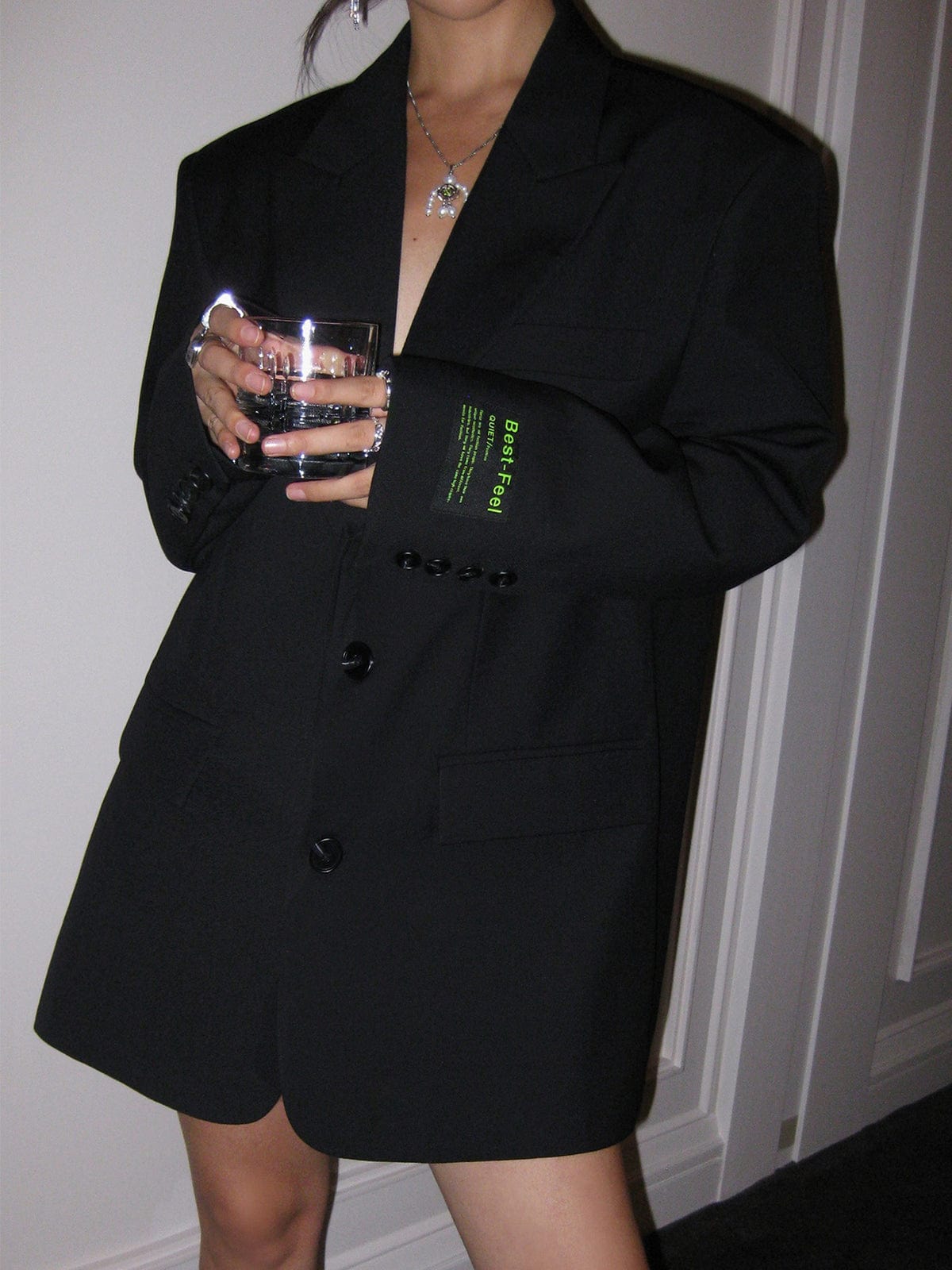 Oversized-Blazer – Grau – Schwarz – Blazerjacke – Damenblazer-HauteBerlin