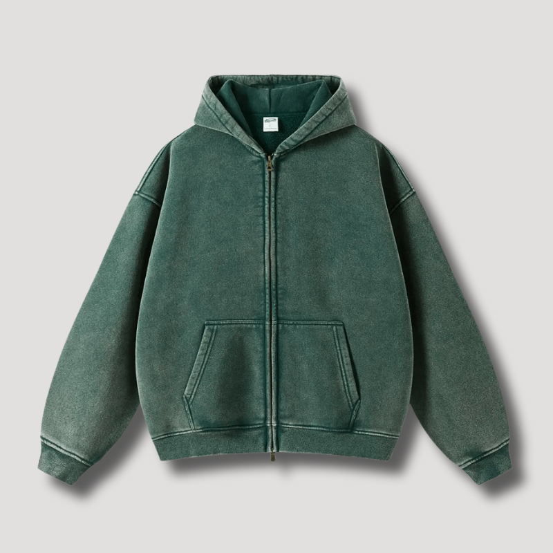 Oversized Hoodie | Reißverschluss | Washed | Zipper Hoodie | Hoodie für Männer-HauteBerlin