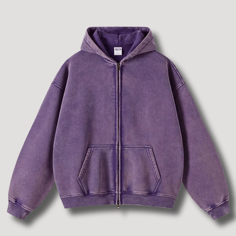 Oversized Hoodie | Reißverschluss | Washed | Zipper Hoodie | Hoodie für Männer-HauteBerlin