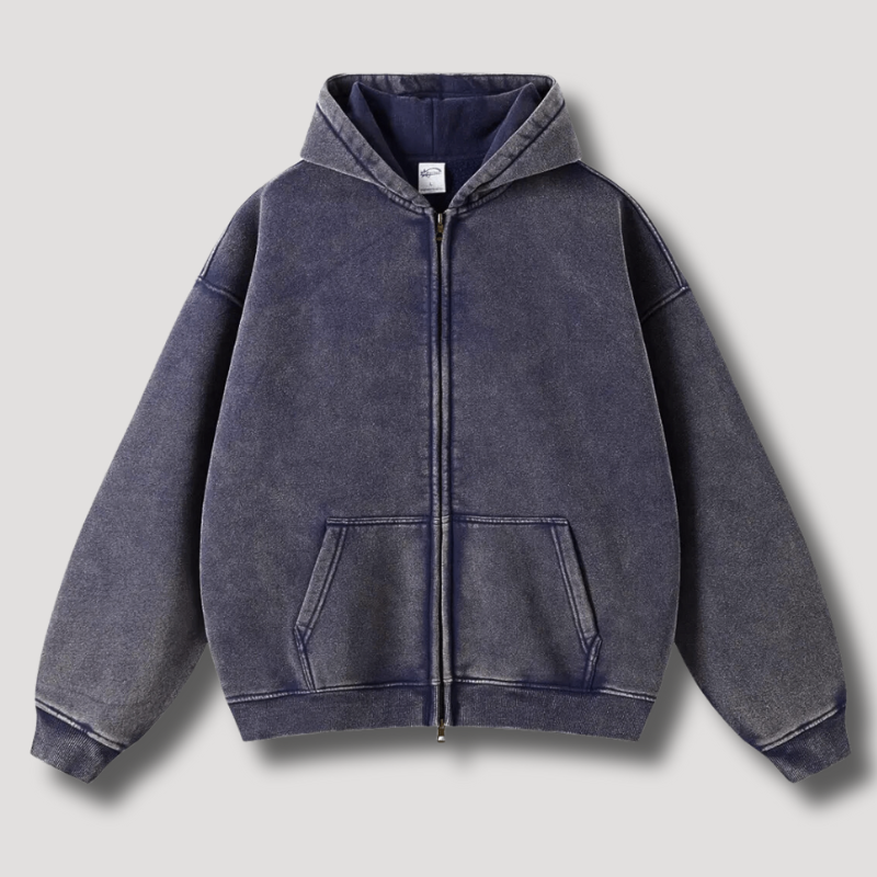 Oversized Hoodie | Reißverschluss | Washed | Zipper Hoodie | Hoodie für Männer-HauteBerlin