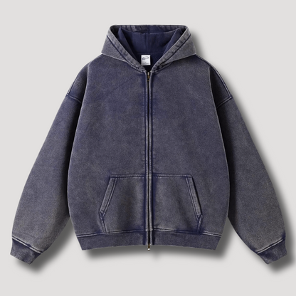 Oversized Hoodie | Reißverschluss | Washed | Zipper Hoodie | Hoodie für Männer-HauteBerlin