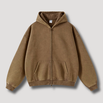 Oversized Hoodie | Reißverschluss | Washed | Zipper Hoodie | Hoodie für Männer-HauteBerlin