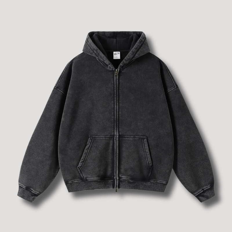 Oversized Hoodie | Reißverschluss | Washed | Zipper Hoodie | Hoodie für Männer-HauteBerlin