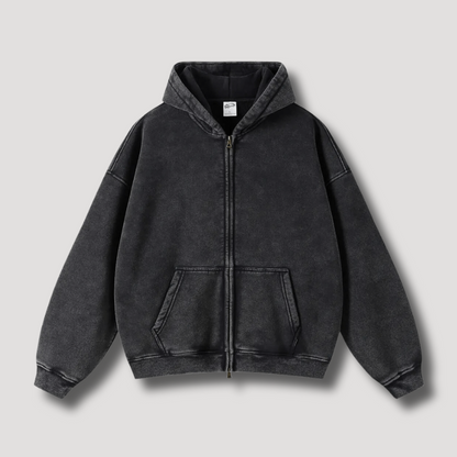 Oversized Hoodie | Reißverschluss | Washed | Zipper Hoodie | Hoodie für Männer-HauteBerlin