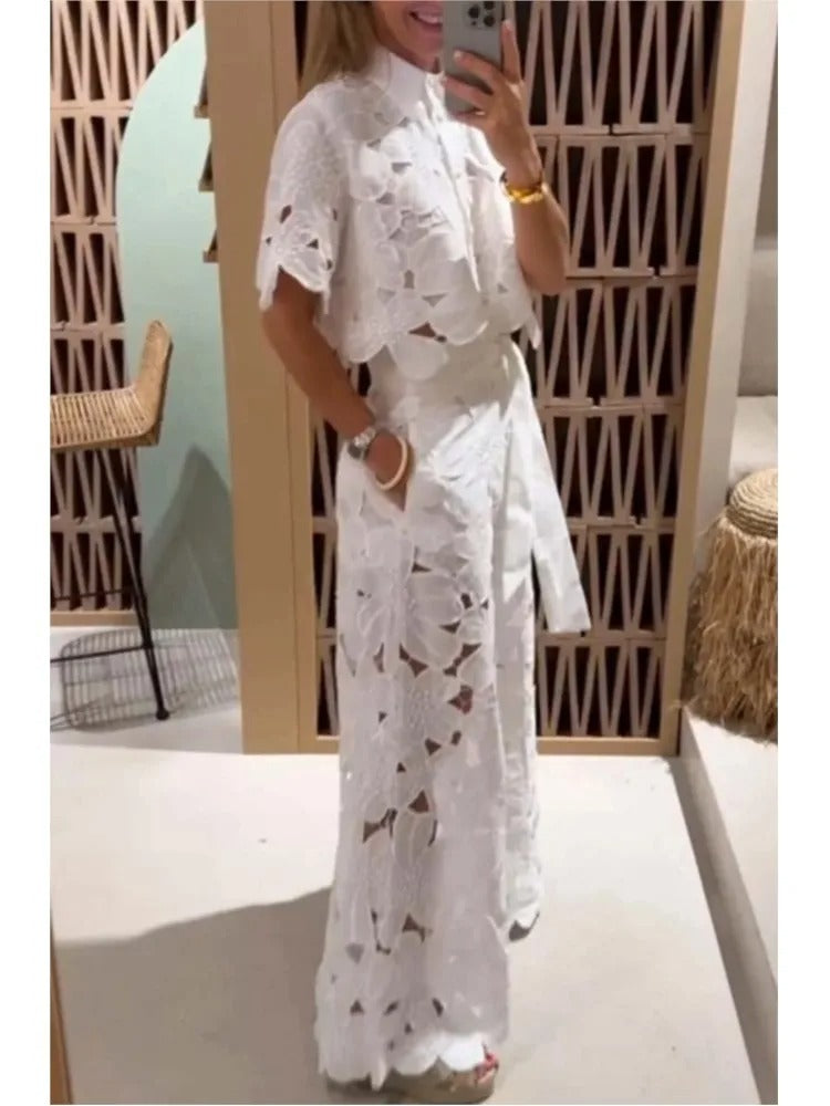 Palazzo-Set | Hose und Top | Spitze | Sommer Co-ord-HauteBerlin