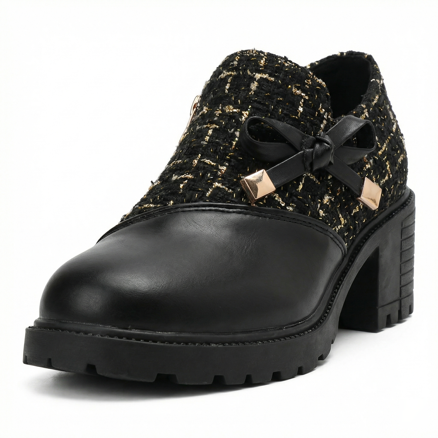 Plateau-Loafer – Profilsohle – Tweed – Klobige Loafer – Damenschuhe-HauteBerlin