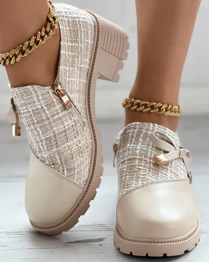 Plateau-Loafer – Profilsohle – Tweed – Klobige Loafer – Damenschuhe-HauteBerlin