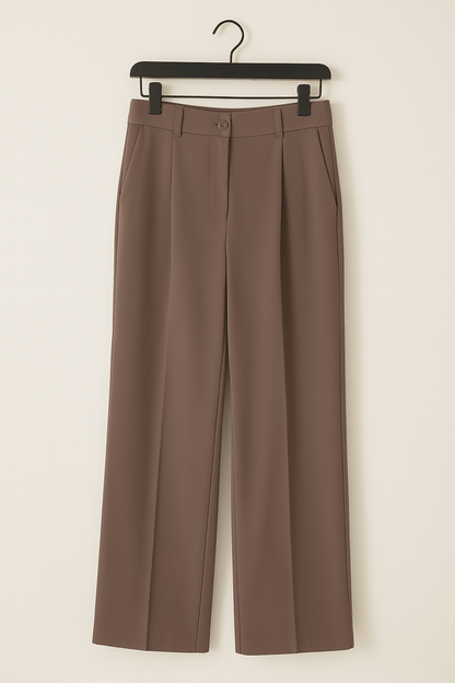 Plisseehose – Hohe Taille – Locker sitzend – Weite Hosenbeine – Damenhose-HauteBerlin