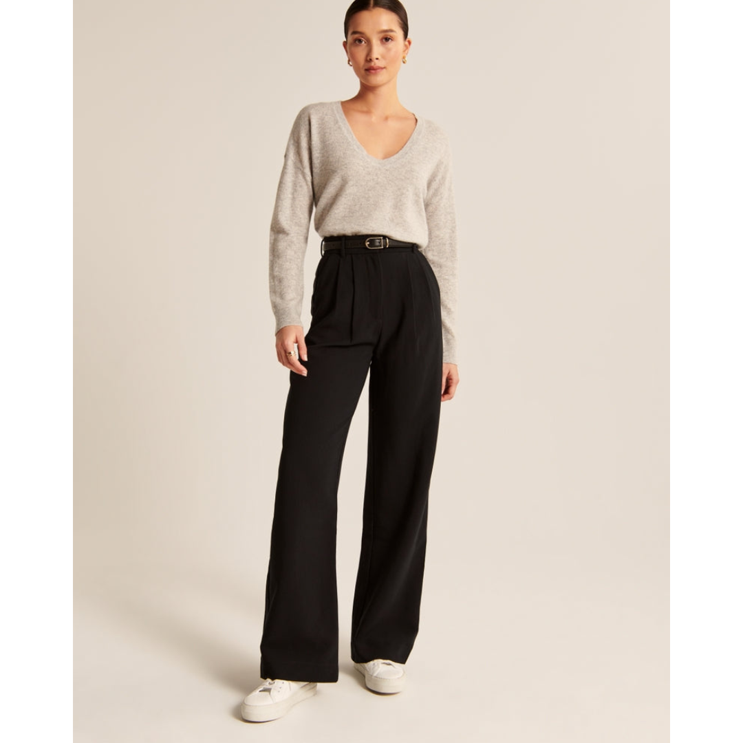 Plisseehose – Stylisch – Hohe Taille – Weite Hosenbeine – Damenhose-HauteBerlin