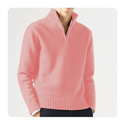 Polo Pullover - Herren Strickpullover mit viertel Reißverschluss Pullover-HauteBerlin