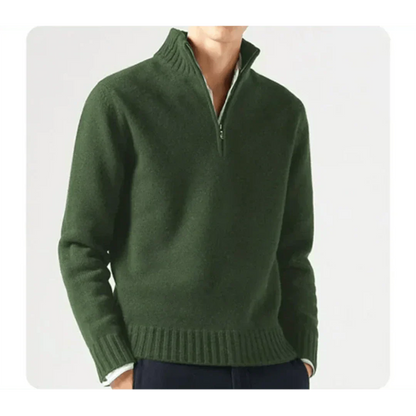 Polo Pullover - Herren Strickpullover mit viertel Reißverschluss Pullover-HauteBerlin