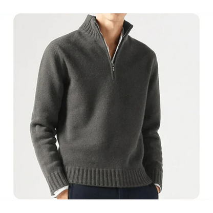 Polo Pullover - Herren Strickpullover mit viertel Reißverschluss Pullover-HauteBerlin