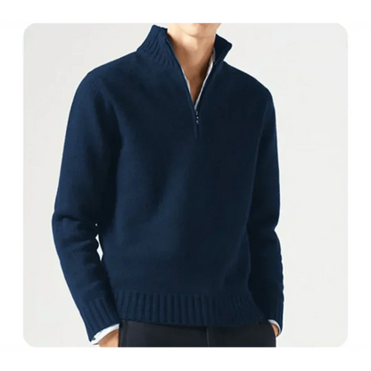 Polo Pullover - Herren Strickpullover mit viertel Reißverschluss Pullover-HauteBerlin