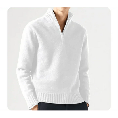 Polo Pullover - Herren Strickpullover mit viertel Reißverschluss Pullover-HauteBerlin