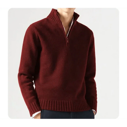 Polo Pullover - Herren Strickpullover mit viertel Reißverschluss Pullover-HauteBerlin