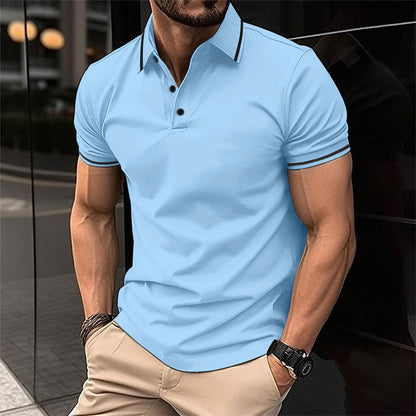 Polo-Shirt – Herren-Polohemd mit Knöpfen, Kragen und kurzen Ärmeln-HauteBerlin