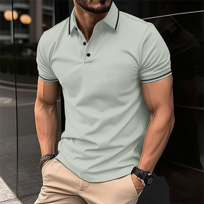 Polo-Shirt – Herren-Polohemd mit Knöpfen, Kragen und kurzen Ärmeln-HauteBerlin