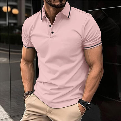 Polo-Shirt – Herren-Polohemd mit Knöpfen, Kragen und kurzen Ärmeln-HauteBerlin