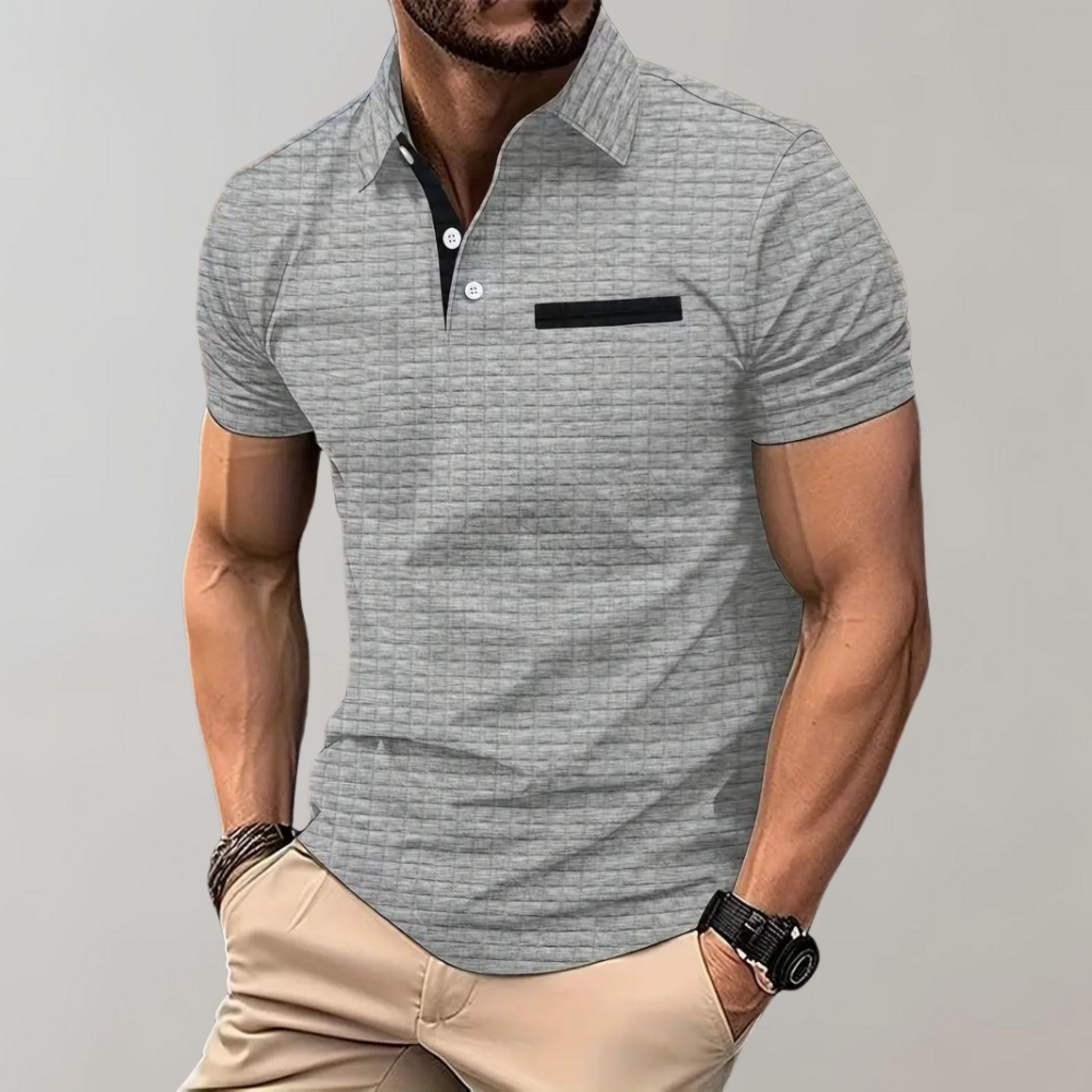 Polo-Shirt | Knopfleiste am Kragen | Brusttasche | T-Shirt mit Kragen | Polo-Shirts für Männer-HauteBerlin