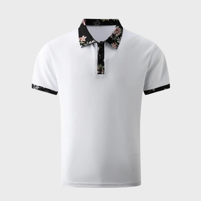 Polo-T-Shirt | Blumenmuster | Kurzarm | Polohemden | Herrenbekleidung-HauteBerlin