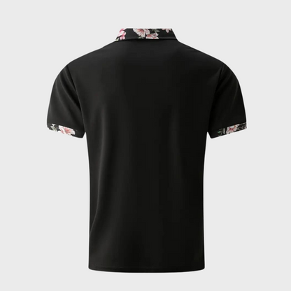 Polo-T-Shirt | Blumenmuster | Kurzarm | Polohemden | Herrenbekleidung-HauteBerlin