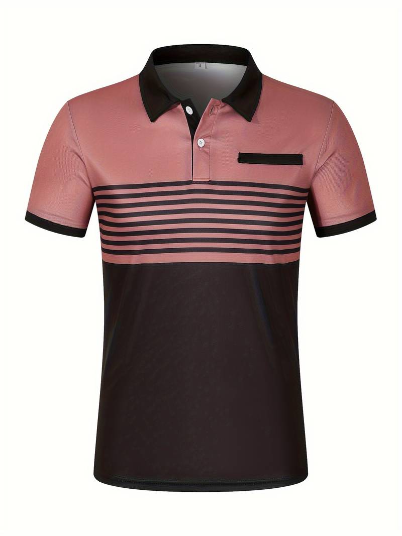 Polo T-Shirt | Gestreift | Kurzarm | Poloshirts | Herrenhemden-HauteBerlin
